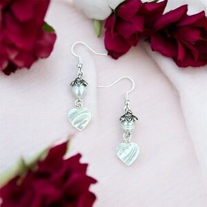 Pearl Heart Earrings 925 Silver plated Valentines Day Special Artisan Gifts